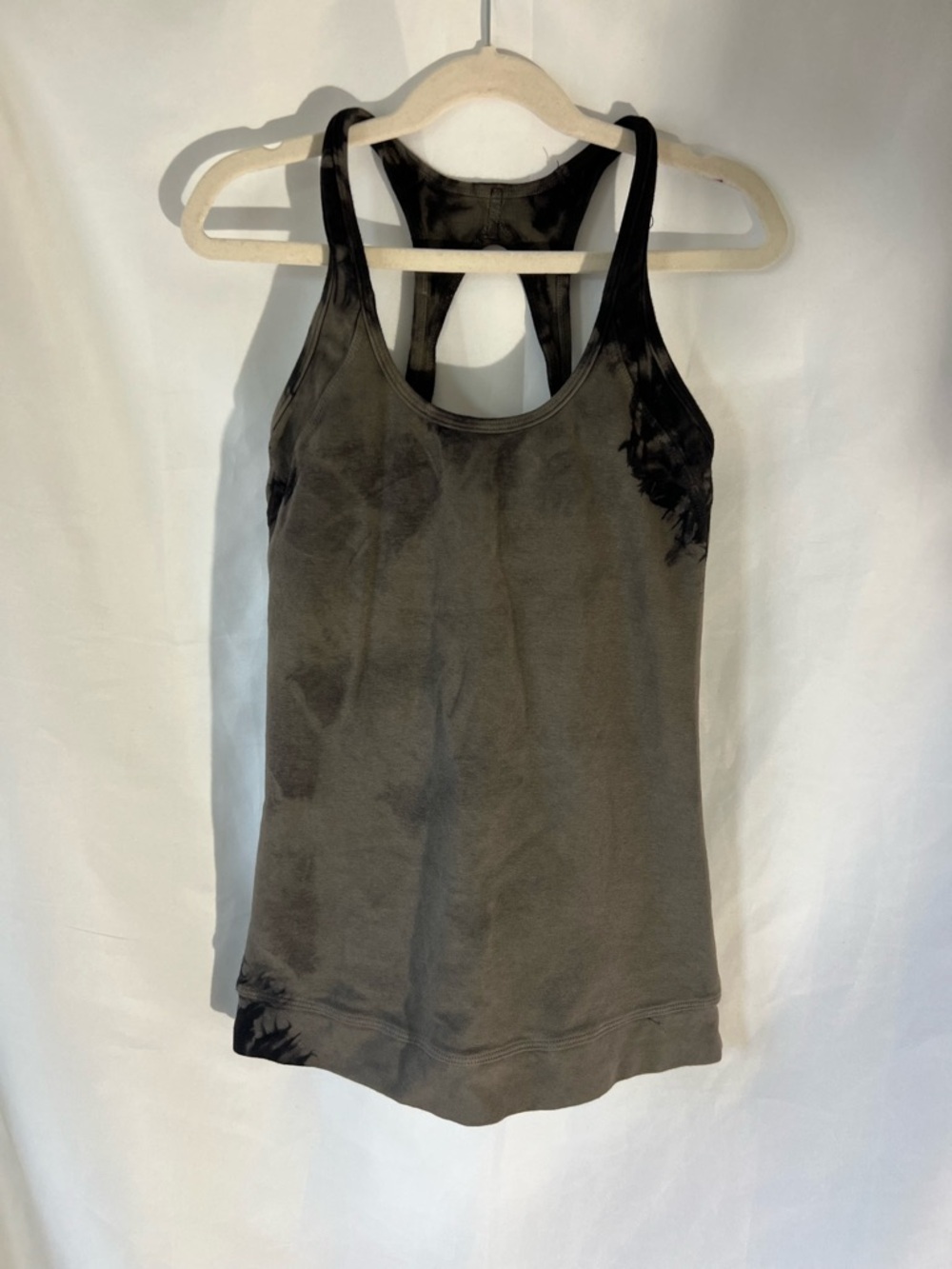 NWOT Woman’s HARD TAIL 90% Cotton Grey/Green* Tie Dye Shelf Bra Waist Tank